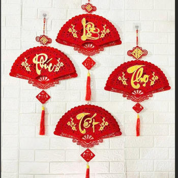 Decorațiune de Festivalul de Primăvară de Anul Nou, pandantiv vietnamez Fuzi de înaltă calitate, de ziua de Anul Nou, decorațiune de ușă de intrare în sufragerie, pandantiv din pâslă pentru Festivalul de Primăvară