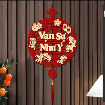 Decorațiune de Festivalul de Primăvară de Anul Nou, pandantiv vietnamez Fuzi de înaltă calitate, de ziua de Anul Nou, decorațiune de ușă de intrare în sufragerie, pandantiv din pâslă pentru Festivalul de Primăvară