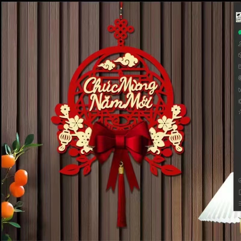 Naujųjų metų pavasario festivalio dekoracija, aukštos kokybės vietnamietiškas „Fuzi“ pakabukas, Naujųjų metų dienos svetainės įėjimo durų pakabinimo dekoracija, pavasario festivalio veltinio pakabukas