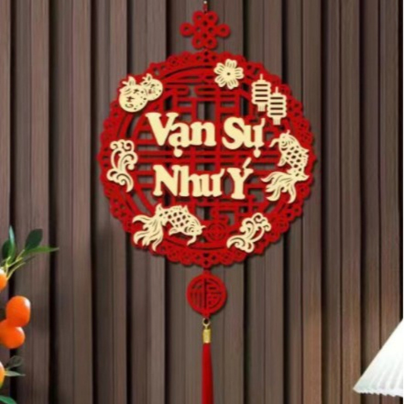 Decorațiune de Festivalul de Primăvară de Anul Nou, pandantiv vietnamez Fuzi de înaltă calitate, de ziua de Anul Nou, decorațiune de ușă de intrare în sufragerie, pandantiv din pâslă pentru Festivalul de Primăvară