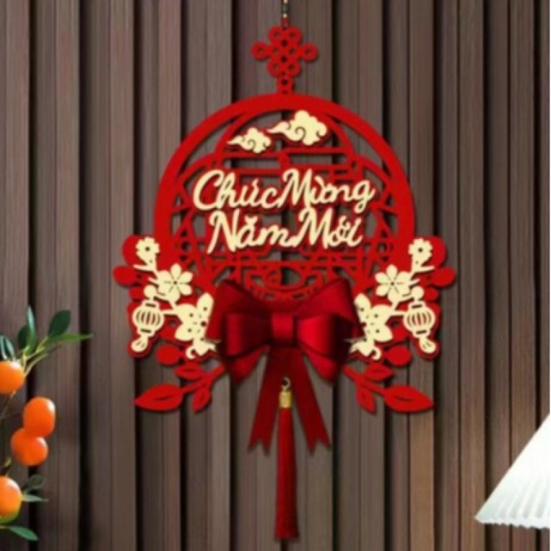 Decorațiune de Festivalul de Primăvară de Anul Nou, pandantiv vietnamez Fuzi de înaltă calitate, de ziua de Anul Nou, decorațiune de ușă de intrare în sufragerie, pandantiv din pâslă pentru Festivalul de Primăvară