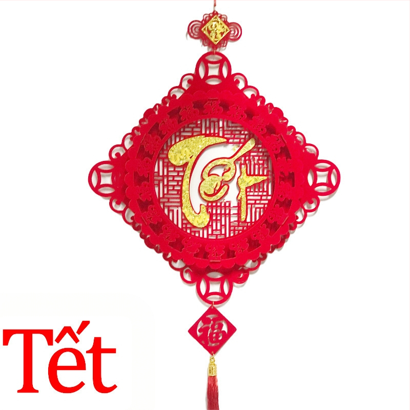 Decorațiune de Festivalul de Primăvară de Anul Nou, pandantiv vietnamez Fuzi de înaltă calitate, de ziua de Anul Nou, decorațiune de ușă de intrare în sufragerie, pandantiv din pâslă pentru Festivalul de Primăvară