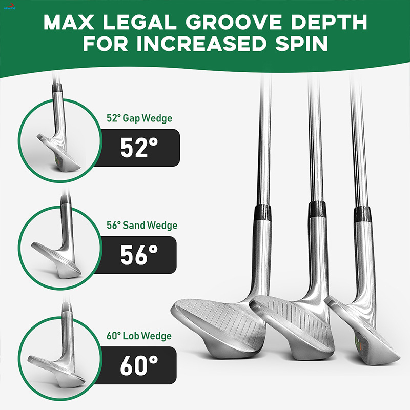 Golfo lazdos iš nerūdijančio plieno, smėlio duobės formos, skirtos suaugusiems vyrams ir moterims