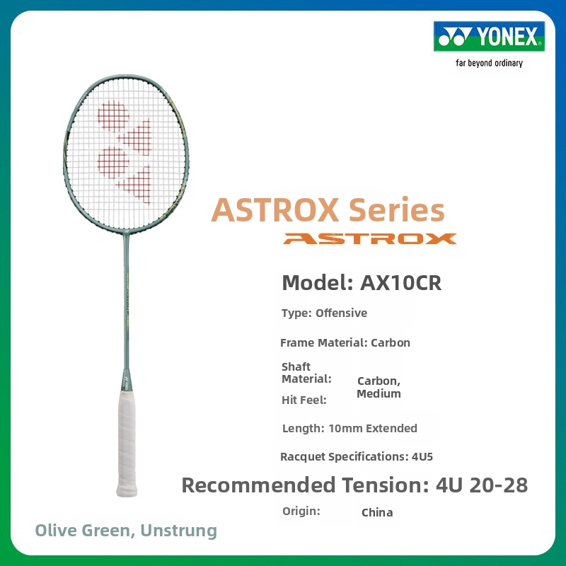 Yonex sulgpalli reket, täiskarbonist, ühekordne löök, AX10CR/AX10GC, Tianfu seeria 4U5, ühekordne löök