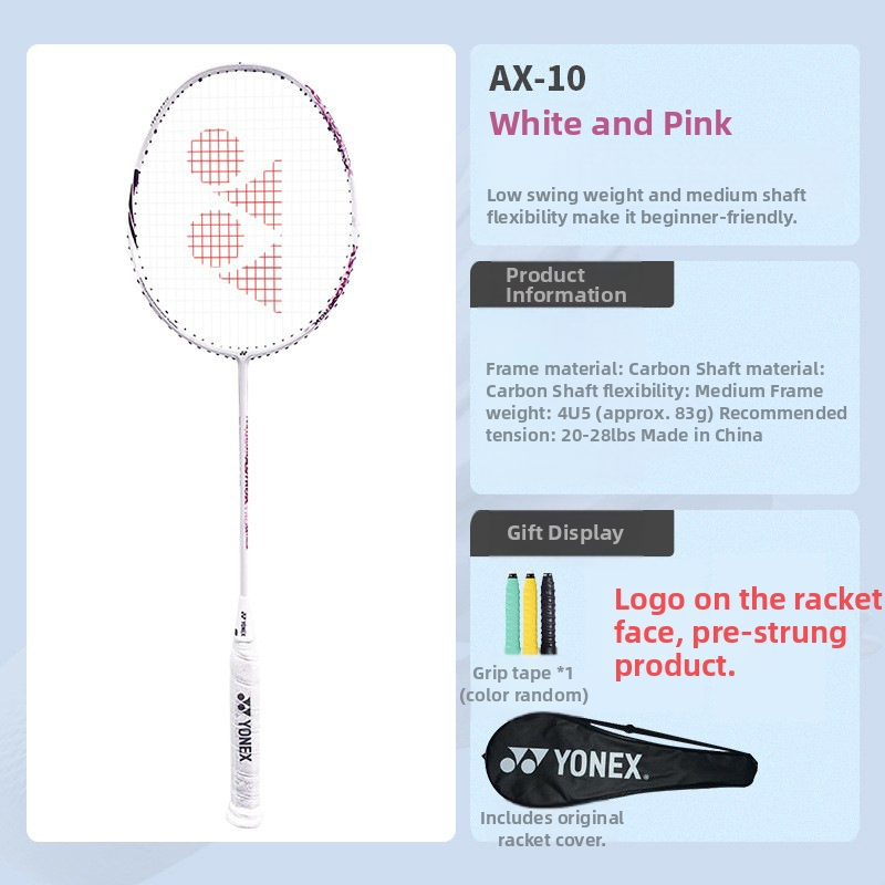 Yonex sulgpalli reket, täiskarbonist, ühekordne löök, AX10CR/AX10GC, Tianfu seeria 4U5, ühekordne löök