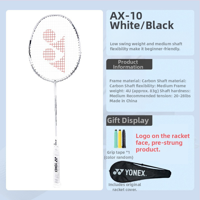 Yonex sulgpalli reket, täiskarbonist, ühekordne löök, AX10CR/AX10GC, Tianfu seeria 4U5, ühekordne löök