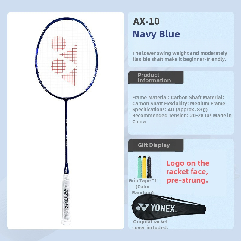 Yonex badmintono raketė, pagaminta iš anglies pluošto, AX10CR/AX10GC, Tianfu serijos 4U5, vieno smūgio raketė.