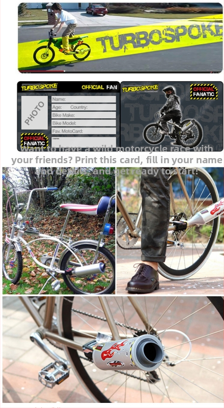 Звуков ефект за велосипедна турбина за мотоциклет, изпускателна тръба, сиренa за планински велосипед, готин звънец, спица, клаксон