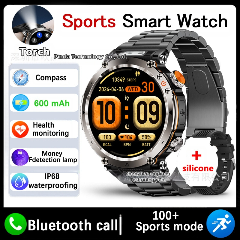 Határokon átnyúló új HT30 okosóra kültéri sportokhoz, vízálló Bluetooth hívás 1.7 nagyméretű képernyő pulzusmérő vér oxigén LED fény