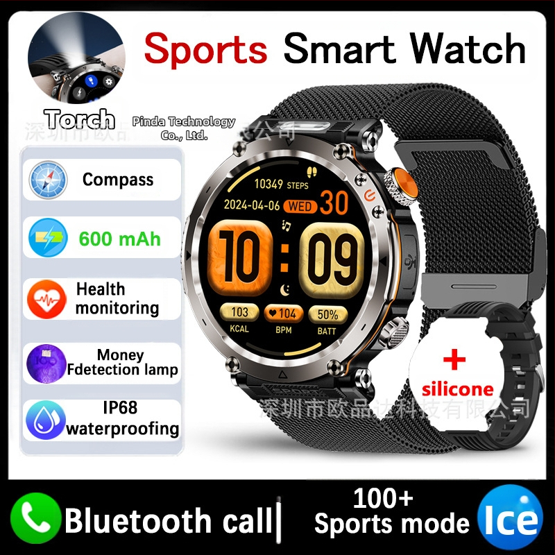 Határokon átnyúló új HT30 okosóra kültéri sportokhoz, vízálló Bluetooth hívás 1.7 nagyméretű képernyő pulzusmérő vér oxigén LED fény