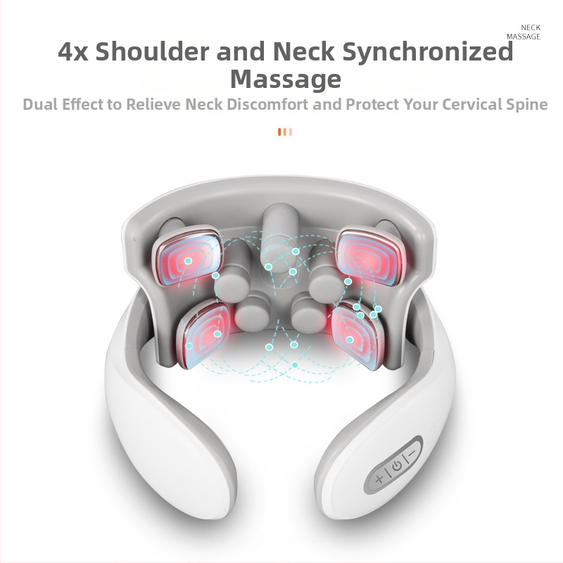 Masaj pentru coloana cervicală, compresă fierbinte pentru gât, umăr, acasă, multifuncțional, inteligent, puls, protector pentru gât, fizioterapie