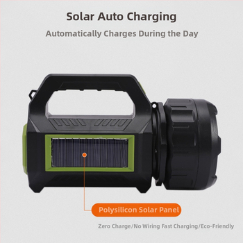 Φορητή ηλιακή φόρτιση λάμπας πολυλειτουργικός φακός ισχυρό φως φορητός προβολέας πολυλειτουργικής φόρτισης COB εξωτερικού χώρου