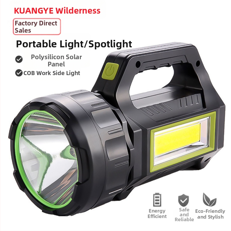 Napelemes hordozható lámpa, multifunkcionális zseblámpa, erős fényű, hordozható, multifunkcionális COB töltésű kültéri keresőlámpa