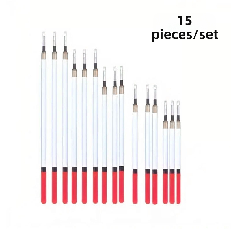 Skaidrus plastikinis žvejybinis plūduriuojantis plastikinis tuščiaviduris tiesus plūduriuojantis karoliukas, šviesos vamzdelis, tuščiaviduris, akį traukiantis žvejybinis plūduras, 5 modelių kostiumas