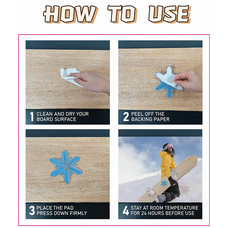 Piiriüleselt laos olevad uued välistingimustes kasutatavad lumelaua lumehelveste libisemisvastased kleebised imporditud materjalist kulumiskindlast lauamatist