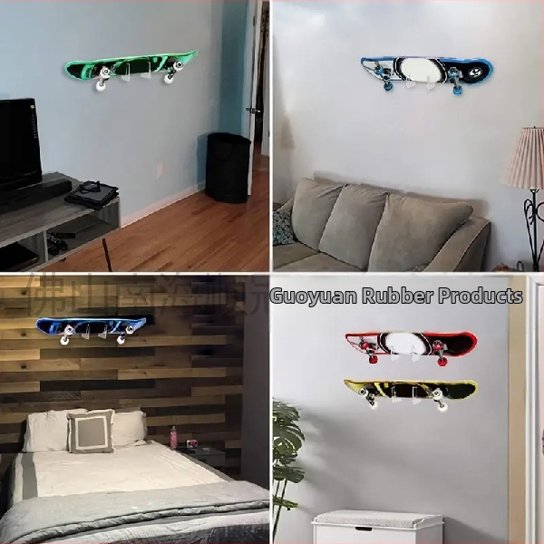 Акрилна стойка за скейтборд, скутер, стенен стелаж за съхранение на скутери, скейтборд, палуба, стенен стелаж за лонгборд
