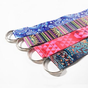 Ψηφιακή εκτύπωση απομίμηση νάιλον γυμναστικής πολύχρωμη ζώνη τάνυσης ζώνη τάνυσης ανοιχτού ώμου προπόνηση πλάτης ζώνη τάνυσης βοηθήματα γιόγκα