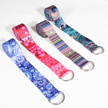 Ψηφιακή εκτύπωση απομίμηση νάιλον γυμναστικής πολύχρωμη ζώνη τάνυσης ζώνη τάνυσης ανοιχτού ώμου προπόνηση πλάτης ζώνη τάνυσης βοηθήματα γιόγκα