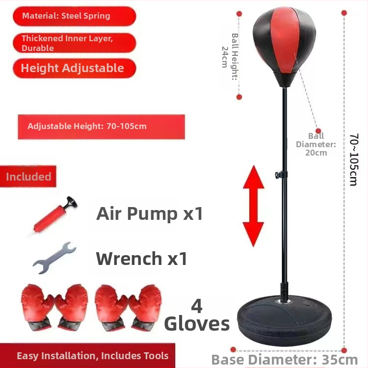Kodumajapidamises kasutatav vertikaalne tõstepoksi kiirpall laste poksikoti kinnastega treeningpoksikoti poksivarustus lastele
