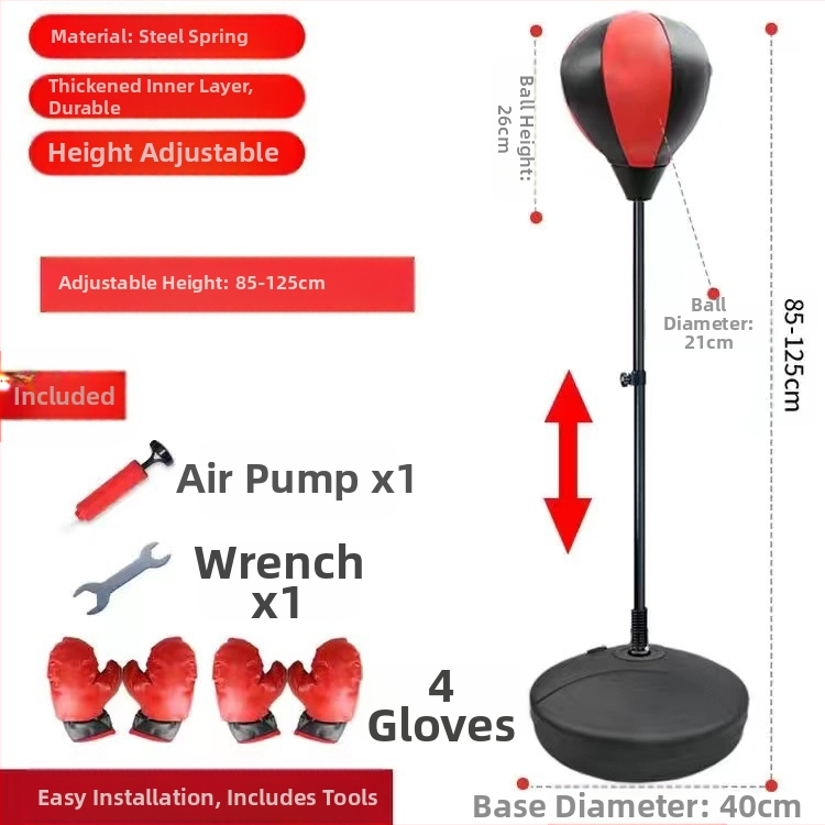 Kodumajapidamises kasutatav vertikaalne tõstepoksi kiirpall laste poksikoti kinnastega treeningpoksikoti poksivarustus lastele
