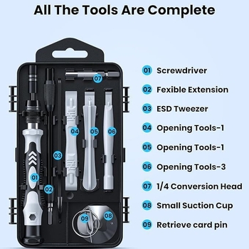 115IN1 atsuktuvas, kostiumas, akiniai, laikrodis, mobilusis telefonas, skaitmeninis tikslus išardymo priežiūros įrankis, rankinis daugiafunkcis