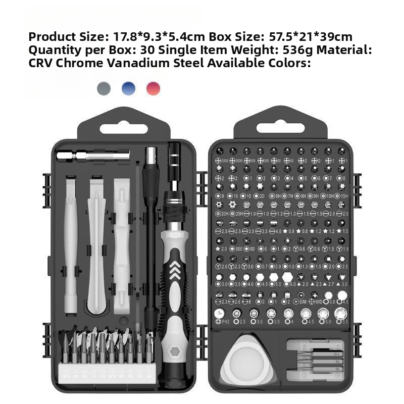 115IN1 atsuktuvas, kostiumas, akiniai, laikrodis, mobilusis telefonas, skaitmeninis tikslus išardymo priežiūros įrankis, rankinis daugiafunkcis