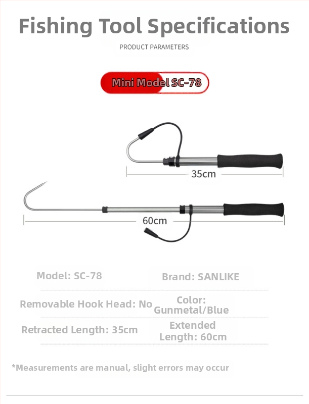 Sanle alumínium ötvözetből készült összecsukható horog horgony horog tengeri horgászcsónak horgászat jéghorgászat teleszkópos vezérlésű halászsíkoló horog felszerelés