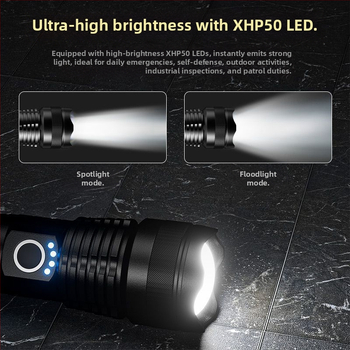 Vokiškas stiprus šviesos nešiojamas žibintuvėlis avariniam apšvietimui, įkraunamas itin ryškus lauko itin ilgas LED kalnakasių žibintas, didelės galios lazeris