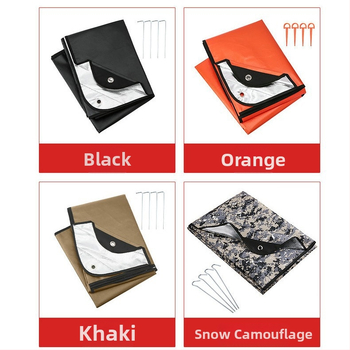 Välistingimustes mägiisolatsiooniga telgipõrandamatt Lausriidest hädaolukorra tekk Alumiiniumfooliumist hädaolukorra tekk Taevakardin Pikniku päästetekk