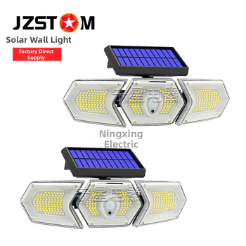 Solárna lampa pre domácnosť, záhradná lampa 254Led, nová vidiecka vysokovýkonná vonkajšia lampa, reflektor so senzorom ľudského tela, nástenná lampa