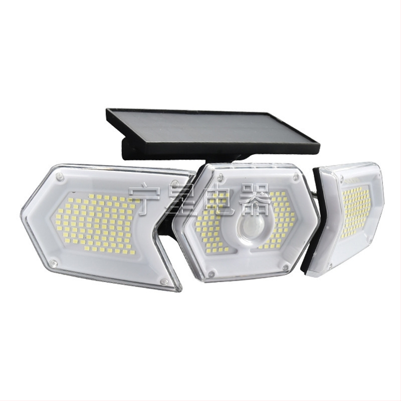 Solárna lampa pre domácnosť, záhradná lampa 254Led, nová vidiecka vysokovýkonná vonkajšia lampa, reflektor so senzorom ľudského tela, nástenná lampa