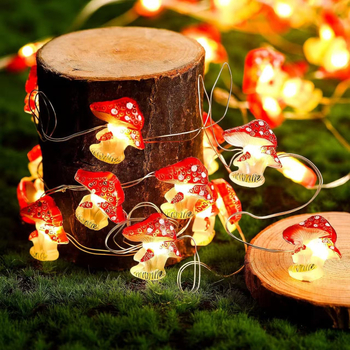 2025 m. Velykų naujos vertikalios grybo formos kalėdinės varinės vielos styginių lemputės, šventinės dekoratyvinės mažos žibintų didmeninė prekyba