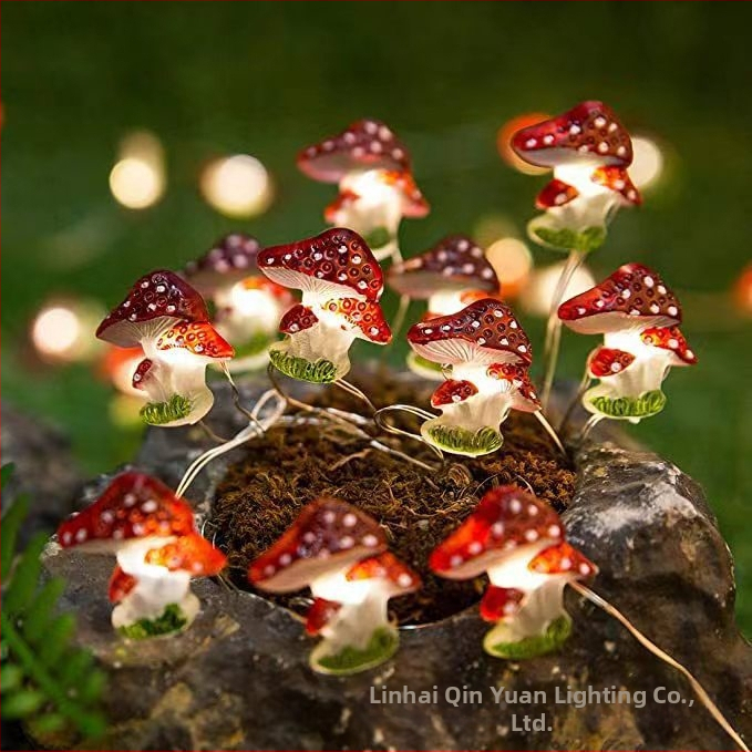 2025 m. Velykų naujos vertikalios grybo formos kalėdinės varinės vielos styginių lemputės, šventinės dekoratyvinės mažos žibintų didmeninė prekyba