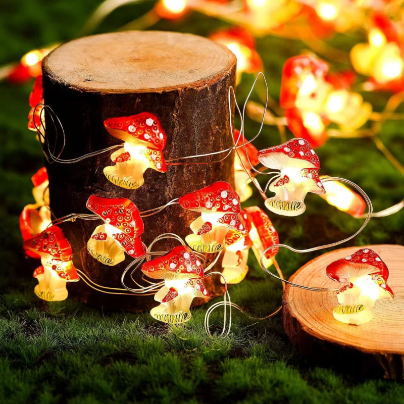 2025 m. Velykų naujos vertikalios grybo formos kalėdinės varinės vielos styginių lemputės, šventinės dekoratyvinės mažos žibintų didmeninė prekyba