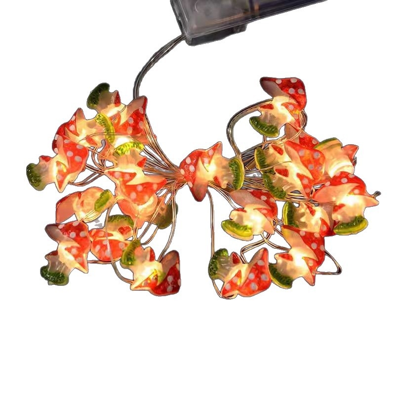 2025 m. Velykų naujos vertikalios grybo formos kalėdinės varinės vielos styginių lemputės, šventinės dekoratyvinės mažos žibintų didmeninė prekyba