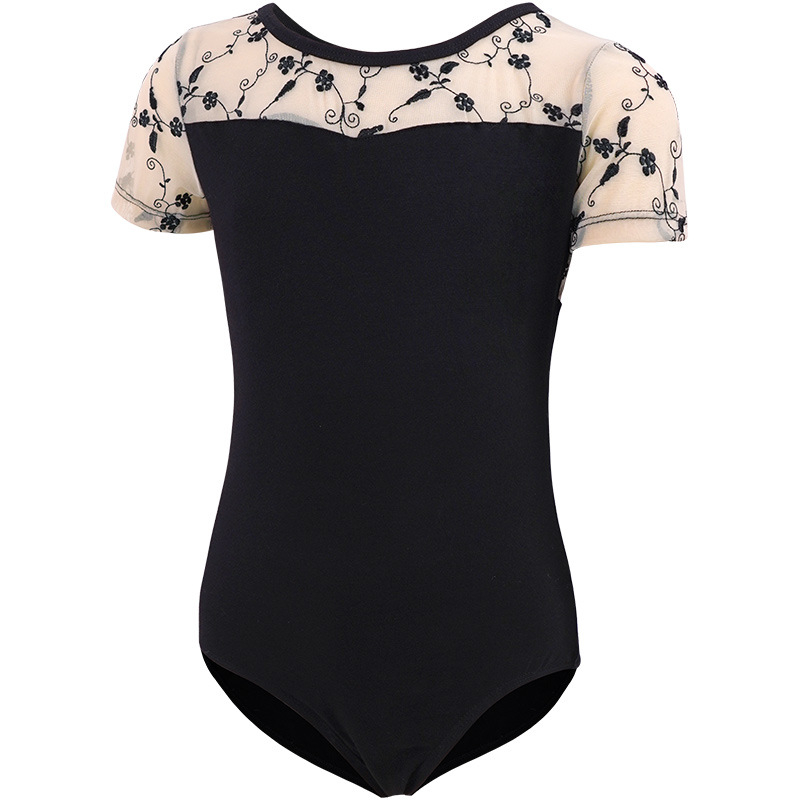 Детско облекло за танци, дамско, лятно облекло с къс ръкав за момичета, еднокомпонентно, бродирано, за балет, тестово облекло за танци