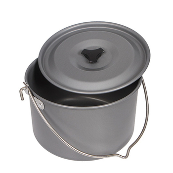 Външни съдове за готвене, къмпинг, готвене, висяща тенджера, преносима 4,5 литра, голяма вместимост, маршируваща тенджера, висяща тенджера за пикник, къмпинг