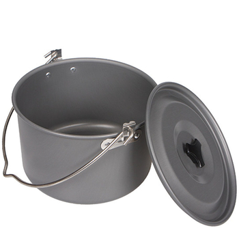 Външни съдове за готвене, къмпинг, готвене, висяща тенджера, преносима 4,5 литра, голяма вместимост, маршируваща тенджера, висяща тенджера за пикник, къмпинг