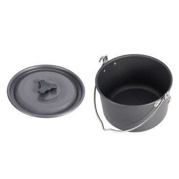 Външни съдове за готвене, къмпинг, готвене, висяща тенджера, преносима 4,5 литра, голяма вместимост, маршируваща тенджера, висяща тенджера за пикник, къмпинг