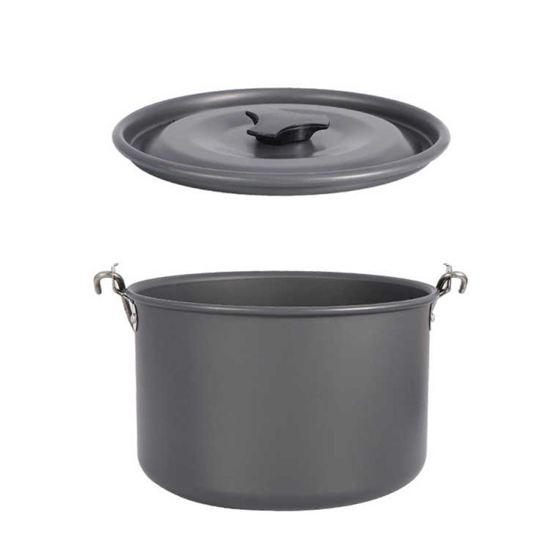 Външни съдове за готвене, къмпинг, готвене, висяща тенджера, преносима 4,5 литра, голяма вместимост, маршируваща тенджера, висяща тенджера за пикник, къмпинг