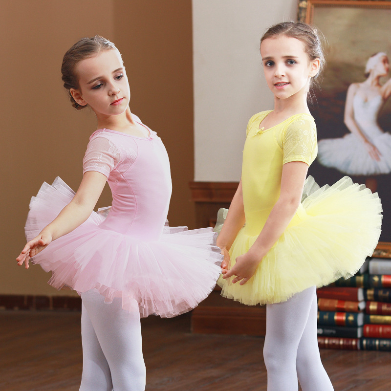 Дрехи за танци, детски дрехи за момичета, нови летни дрехи за упражнения с къс ръкав, балетна пола за момичета, дрехи за китайски танци