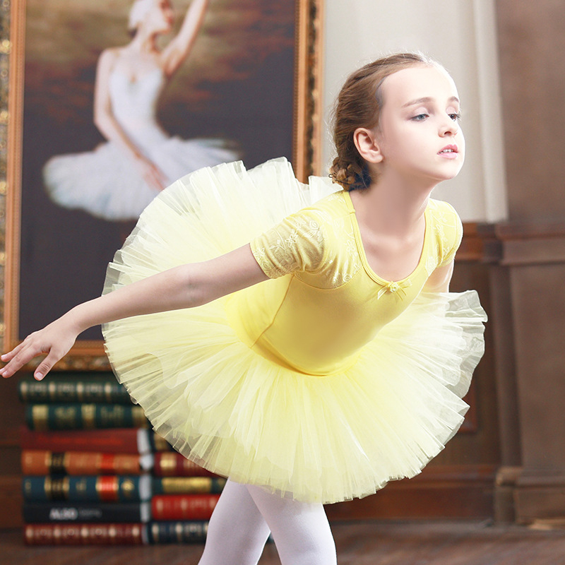 Дрехи за танци, детски дрехи за момичета, нови летни дрехи за упражнения с къс ръкав, балетна пола за момичета, дрехи за китайски танци