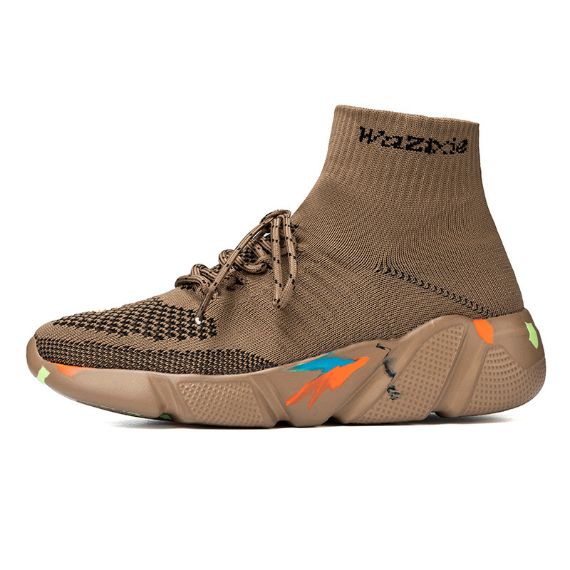 Gyári őszi és téli új alkalmi cipők férfi divatos, mindenhez illő sportcipő, könnyű, repülő szőtt zokni, határokon átnyúló, plus size nagykereskedelmi cipők