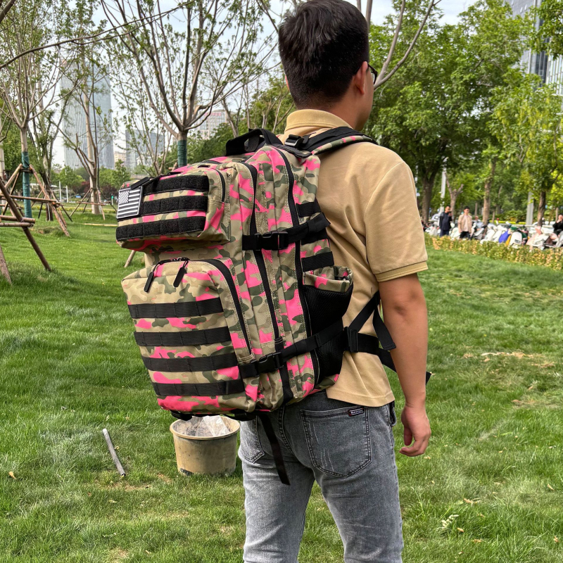Piiriülene 45L taktikaline seljakott suure mahutavusega välistingimustes kasutamiseks mõeldud spordiseljakott takjakinnitusega kulumiskindel veekindel matkakamuflaažkott