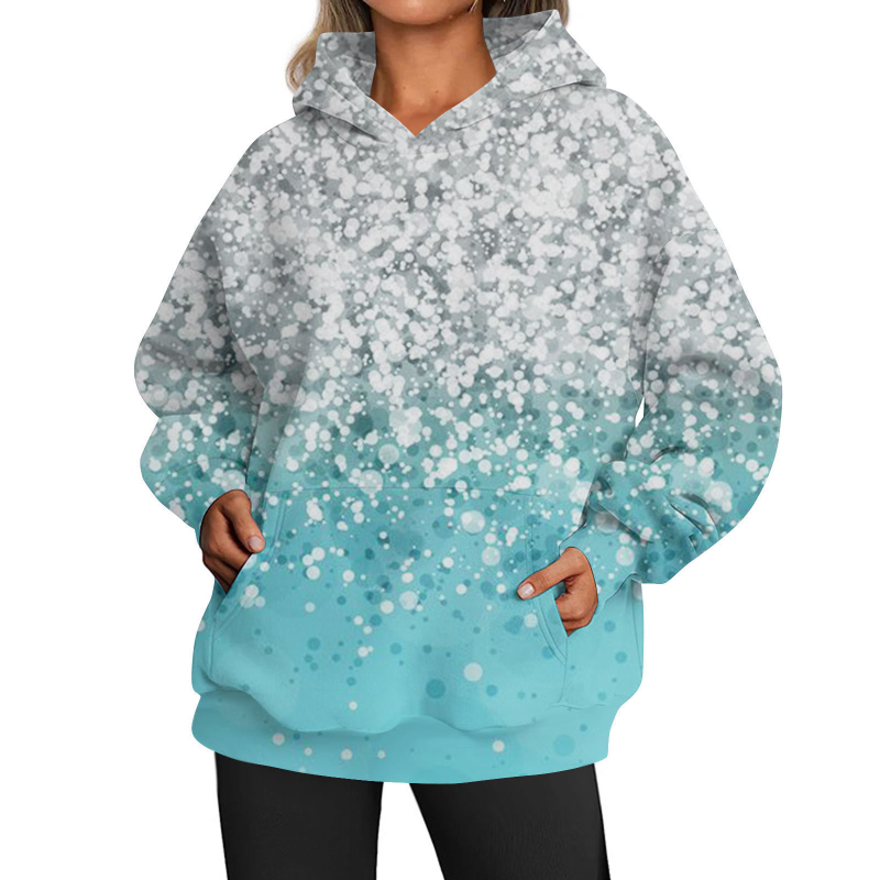 2024-es határokon átnyúló őszi-téli kapucnis pulóver, digitális nyomtatású, divatos, hosszú ujjú, egyszerű, lezser stílusú, kapucnis felső