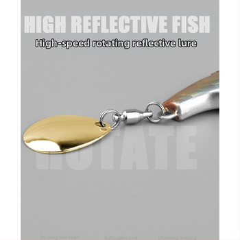 „VIB Luya“ masalas, mažas sūkurinis kabliukas su besisukančiais blizgučiais, metalinis ilgo veikimo kostiumas netikram masalui, lengva jūrinė žvejyba, užmauta ešerys