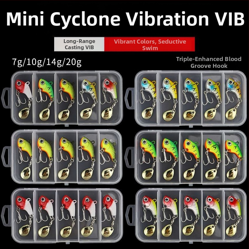 „VIB Luya“ masalas, mažas sūkurinis kabliukas su besisukančiais blizgučiais, metalinis ilgo veikimo kostiumas netikram masalui, lengva jūrinė žvejyba, užmauta ešerys