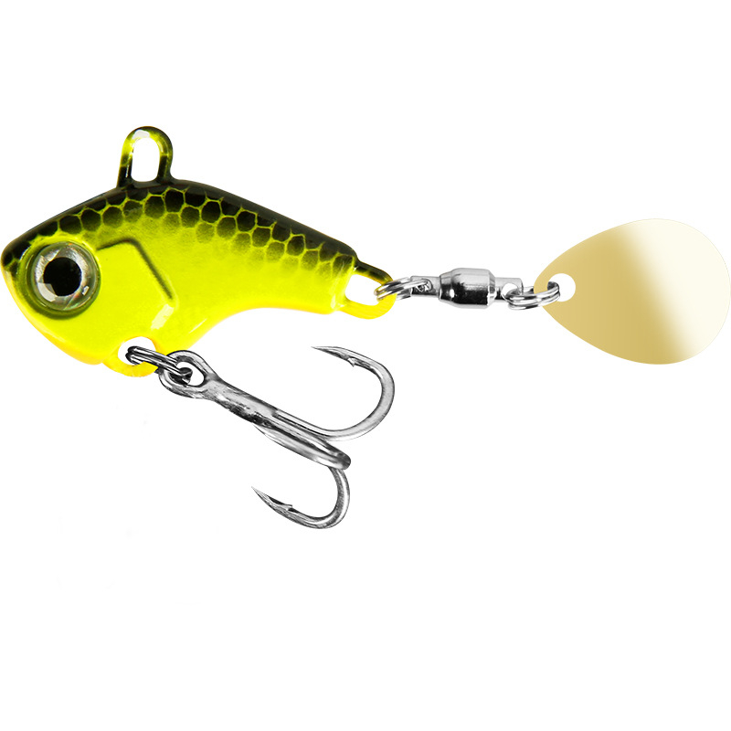 „VIB Luya“ masalas, mažas sūkurinis kabliukas su besisukančiais blizgučiais, metalinis ilgo veikimo kostiumas netikram masalui, lengva jūrinė žvejyba, užmauta ešerys