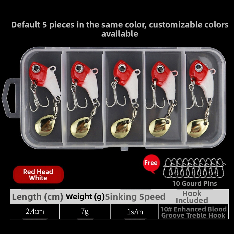 „VIB Luya“ masalas, mažas sūkurinis kabliukas su besisukančiais blizgučiais, metalinis ilgo veikimo kostiumas netikram masalui, lengva jūrinė žvejyba, užmauta ešerys