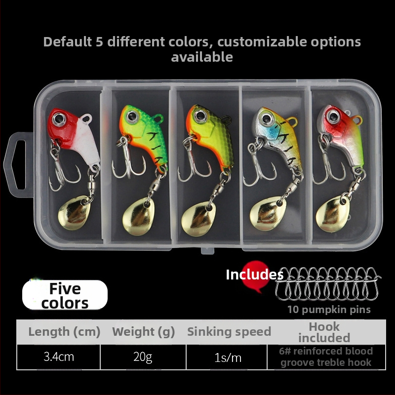 „VIB Luya“ masalas, mažas sūkurinis kabliukas su besisukančiais blizgučiais, metalinis ilgo veikimo kostiumas netikram masalui, lengva jūrinė žvejyba, užmauta ešerys